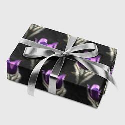 Бумага для упаковки Фиолетовые цветы - паттерн, цвет: 3D-принт — фото 2