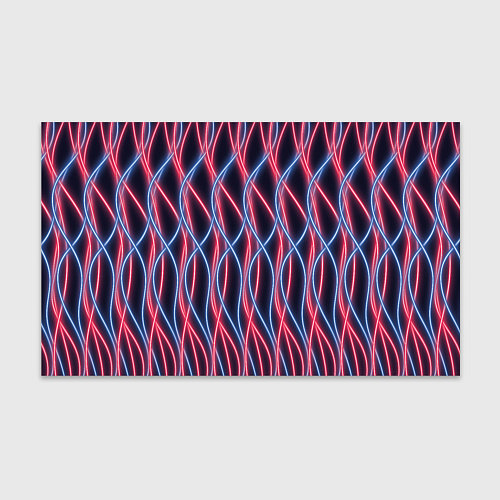 Бумага для упаковки Неоновые волны Розовый и голубой на темном фоне / 3D-принт – фото 1