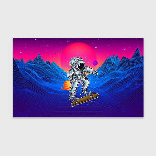 Бумага для упаковки Космонавт прыгает на скейте / 3D-принт – фото 1