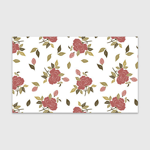 Бумага для упаковки Розовые розы на светлом фоне / 3D-принт – фото 1