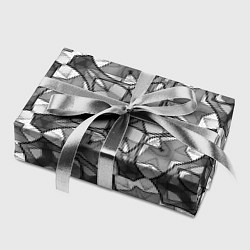 Бумага для упаковки Черно-белый геометрический мозаичный узор, цвет: 3D-принт — фото 2