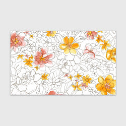 Бумага для упаковки Минималистическая цветочная композиция Watercolour, цвет: 3D-принт