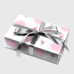 Бумага для упаковки Фламинго и круги на белом фоне, цвет: 3D-принт — фото 2