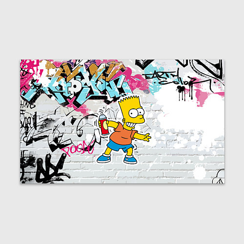 Бумага для упаковки Барт Симпсон на фоне стены с граффити / 3D-принт – фото 1