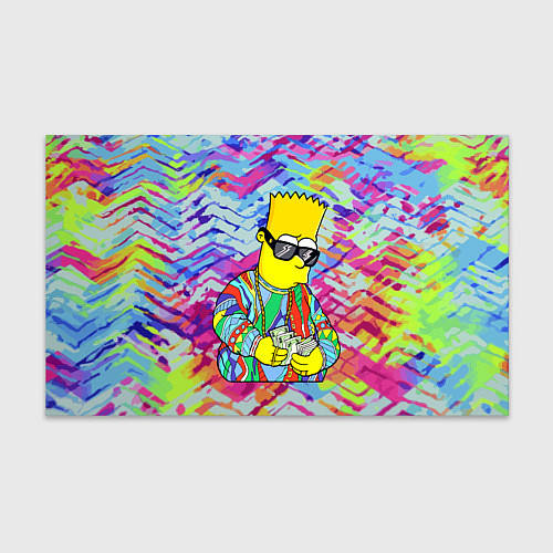 Бумага для упаковки Барт Симпсон в тёмных очках считает бабло / 3D-принт – фото 1