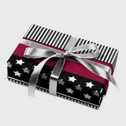Бумага для упаковки Burgundy black striped pattern, цвет: 3D-принт — фото 2