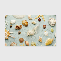 Бумага для упаковки Океанские ракушки и морские звёзды на песке, цвет: 3D-принт
