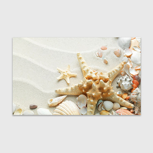 Бумага для упаковки Морские звёзды и ракушки на океанском берегу / 3D-принт – фото 1