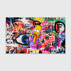 Бумага для упаковки Скейтбордист Барт Симпсон на фоне стены с граффити, цвет: 3D-принт