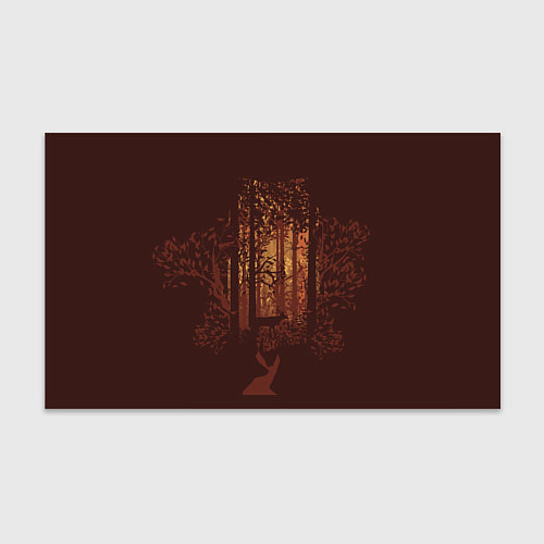 Бумага для упаковки Осенний лес внутри силуэта совы / 3D-принт – фото 1