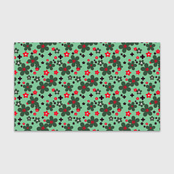 Бумага для упаковки Красно-зеленый цветочный узор ретро, цвет: 3D-принт