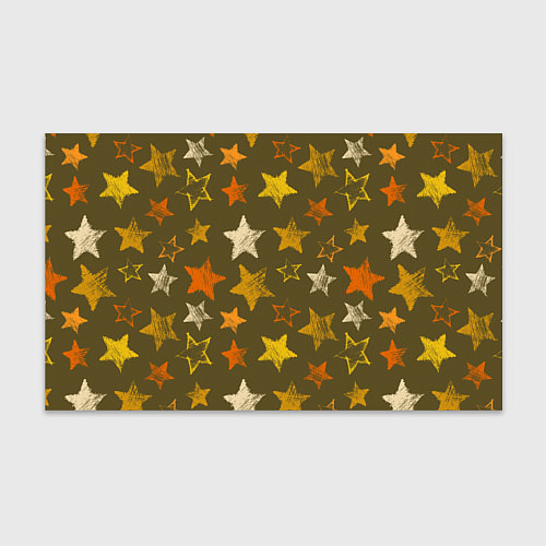 Бумага для упаковки Желто-оранжевые звезды на зелнгом фоне / 3D-принт – фото 1