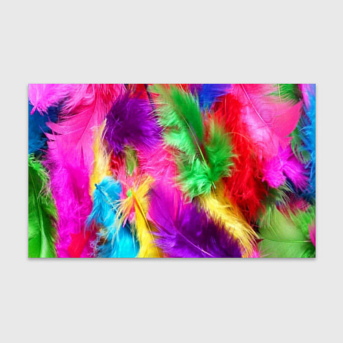 Бумага для упаковки Яркие разноцветные перья / 3D-принт – фото 1