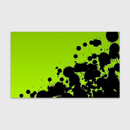 Бумага для упаковки Чёрные кляксы на зелёном фоне / 3D-принт – фото 1