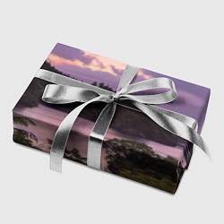 Бумага для упаковки Пейзаж вечерней реки и леса, цвет: 3D-принт — фото 2
