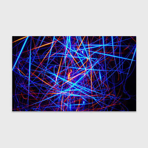 Бумага для упаковки Красно-синие неоновые линии / 3D-принт – фото 1