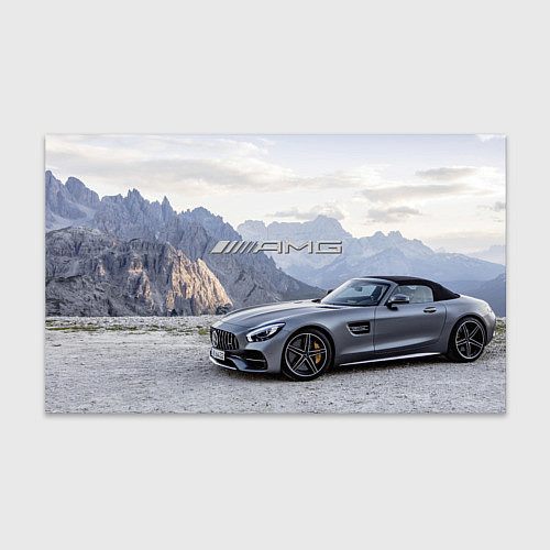 Бумага для упаковки Mercedes AMG V8 Biturbo cabriolet - mountains / 3D-принт – фото 1