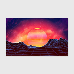 Бумага для упаковки Абстрактные 3D неоновые горы на закате, цвет: 3D-принт