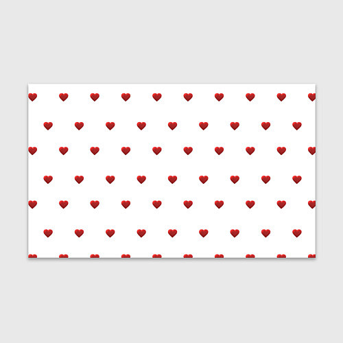 Бумага для упаковки Белая поляна с красными сердечками / 3D-принт – фото 1