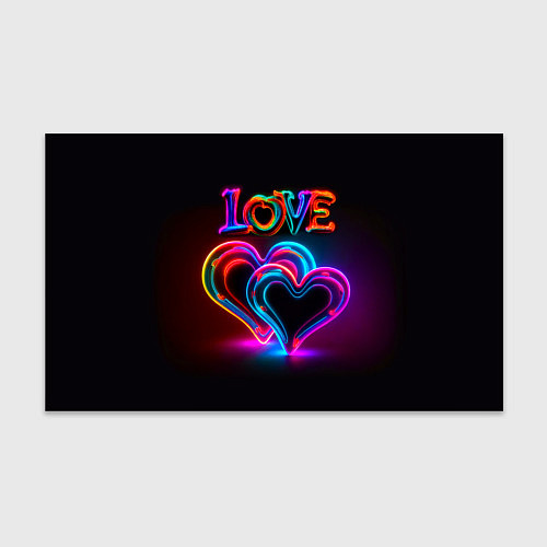 Бумага для упаковки Love - неоновые сердца / 3D-принт – фото 1