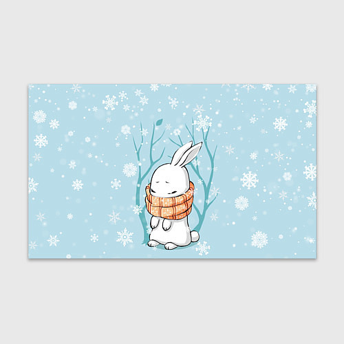 Бумага для упаковки Кролик в снеженом лесу / 3D-принт – фото 1