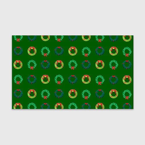 Бумага для упаковки Зеленые рождественские венки омелы / 3D-принт – фото 1