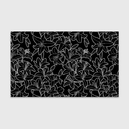 Бумага для упаковки Нежные цветы - лилии: черно белыи / 3D-принт – фото 1