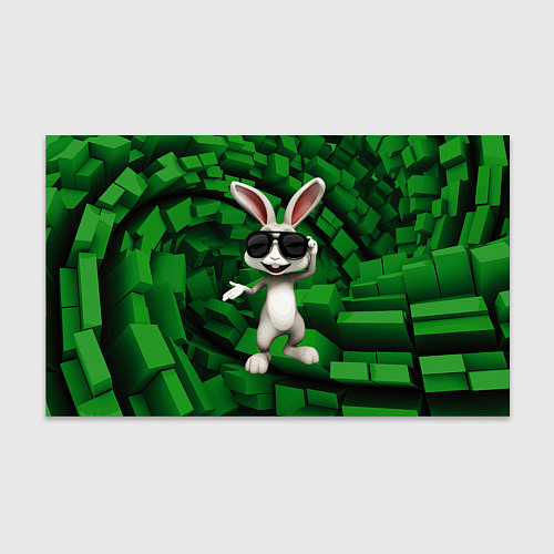 Бумага для упаковки Прикольный заяц в тёмных очках / 3D-принт – фото 1