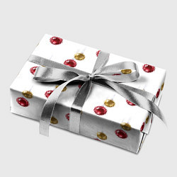 Бумага для упаковки Золотые и красные елочные шары - паттерн, цвет: 3D-принт — фото 2