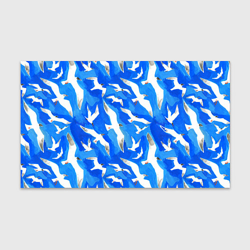 Бумага для упаковки Летящие чайки в небе / 3D-принт – фото 1