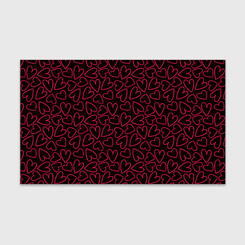 Бумага для упаковки Розовые сердечки на темном фоне / 3D-принт – фото 1