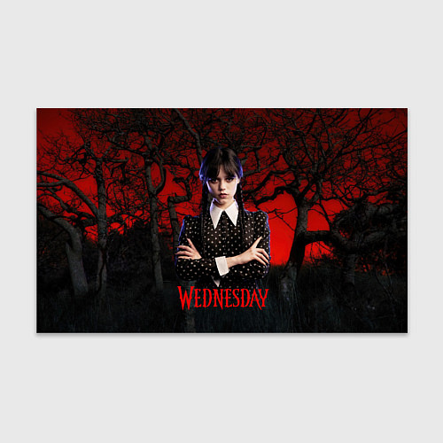 Бумага для упаковки Уэнсдэй на фоне леса / 3D-принт – фото 1