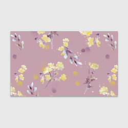 Бумага для упаковки Паттерн с цветами на пыльном розовом фоне, цвет: 3D-принт