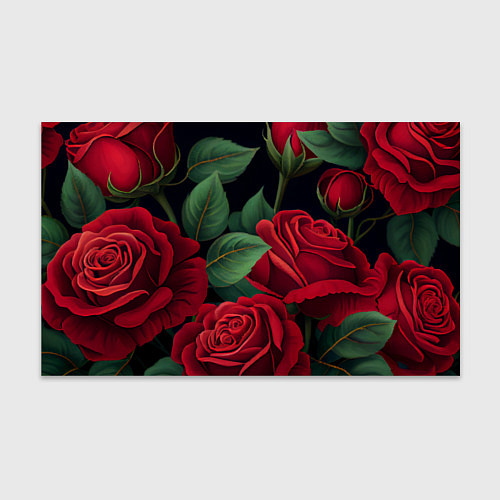 Бумага для упаковки Много красных роз / 3D-принт – фото 1