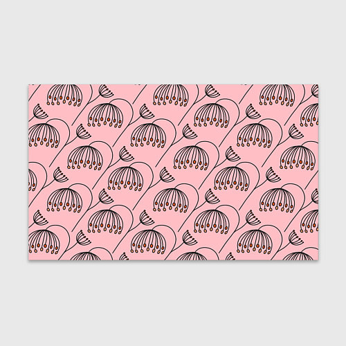 Бумага для упаковки Цветы в стиле бохо на пудрово-розовом фоне / 3D-принт – фото 1