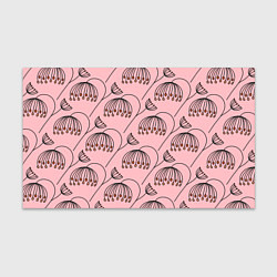 Бумага для упаковки Цветы в стиле бохо на пудрово-розовом фоне, цвет: 3D-принт