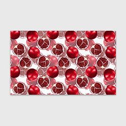 Бумага для упаковки Гранаты на белом фоне - паттерн, цвет: 3D-принт