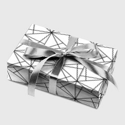 Бумага для упаковки Чёрно-белый геометрический треугольный узор, цвет: 3D-принт — фото 2