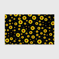 Бумага для упаковки Желтые ромашки на черном, цвет: 3D-принт