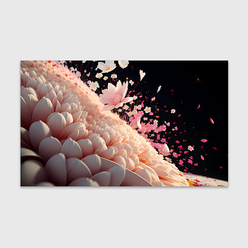 Бумага для упаковки Множество розовых цветов / 3D-принт – фото 1