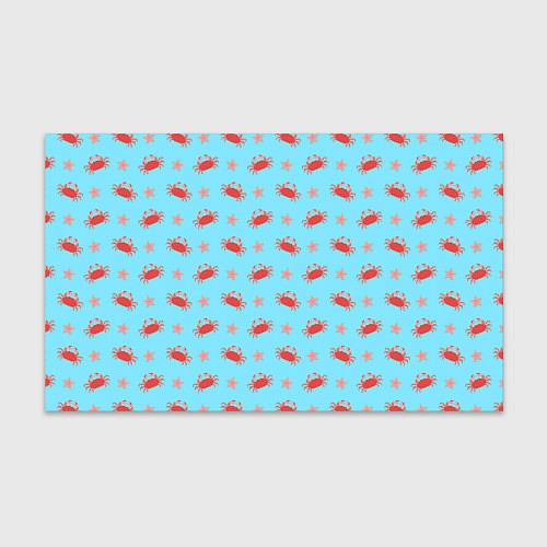 Бумага для упаковки Летний паттерн с крабами и морскими звездами / 3D-принт – фото 1