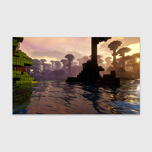 Бумага для упаковки Minecraft - река в лесу / 3D-принт – фото 1