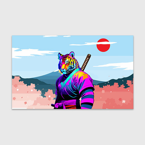 Бумага для упаковки Тигр-самурай - Япония / 3D-принт – фото 1