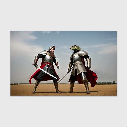 Бумага для упаковки Древний Рус против Ящера / 3D-принт – фото 1