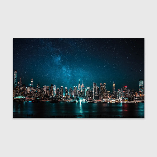 Бумага для упаковки Большой город в звездах / 3D-принт – фото 1