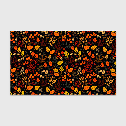 Бумага для упаковки Осенние листья на черном фоне / 3D-принт – фото 1