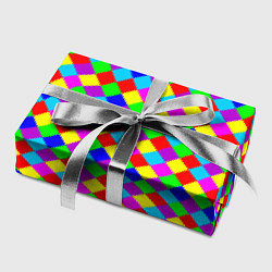 Бумага для упаковки Разноцветные искривленные маленькие квадраты, цвет: 3D-принт — фото 2