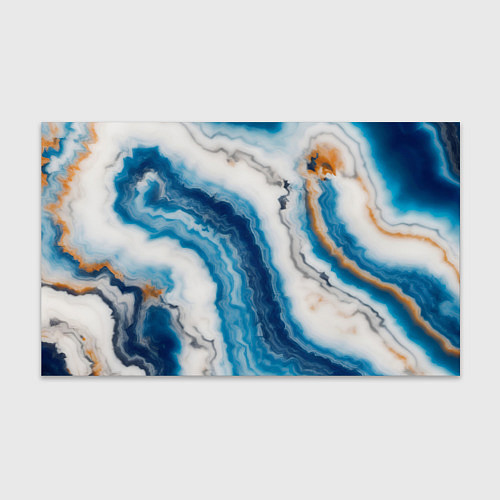 Бумага для упаковки Узор волна голубой океанический агат / 3D-принт – фото 1