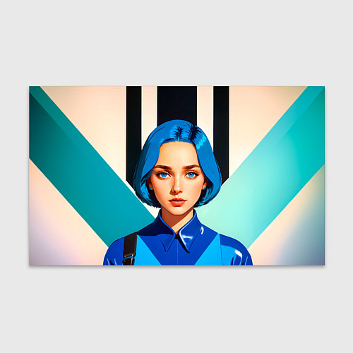 Бумага для упаковки Девушка в рубашке с синими волосами / 3D-принт – фото 1