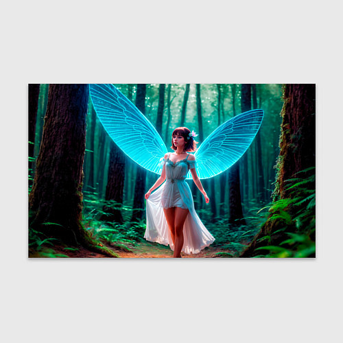 Бумага для упаковки Девушка фея в дремучем лесу / 3D-принт – фото 1